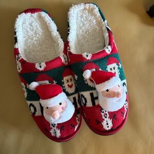 Festive Santa Slippers - Red and Green